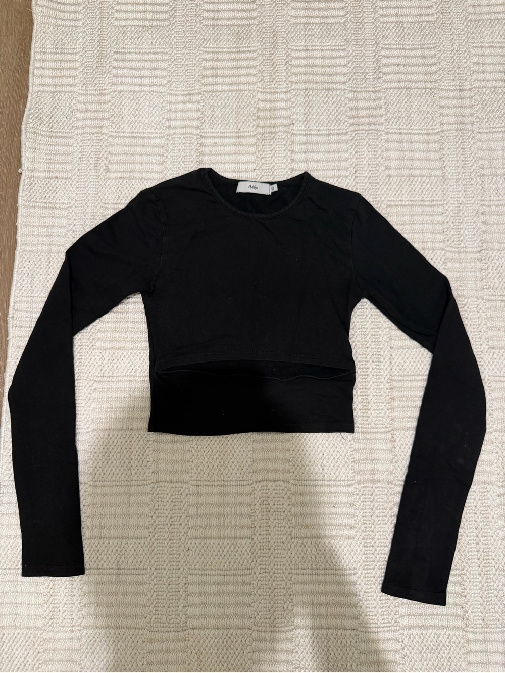 Adika Black Cropped Long Sleeve Tee